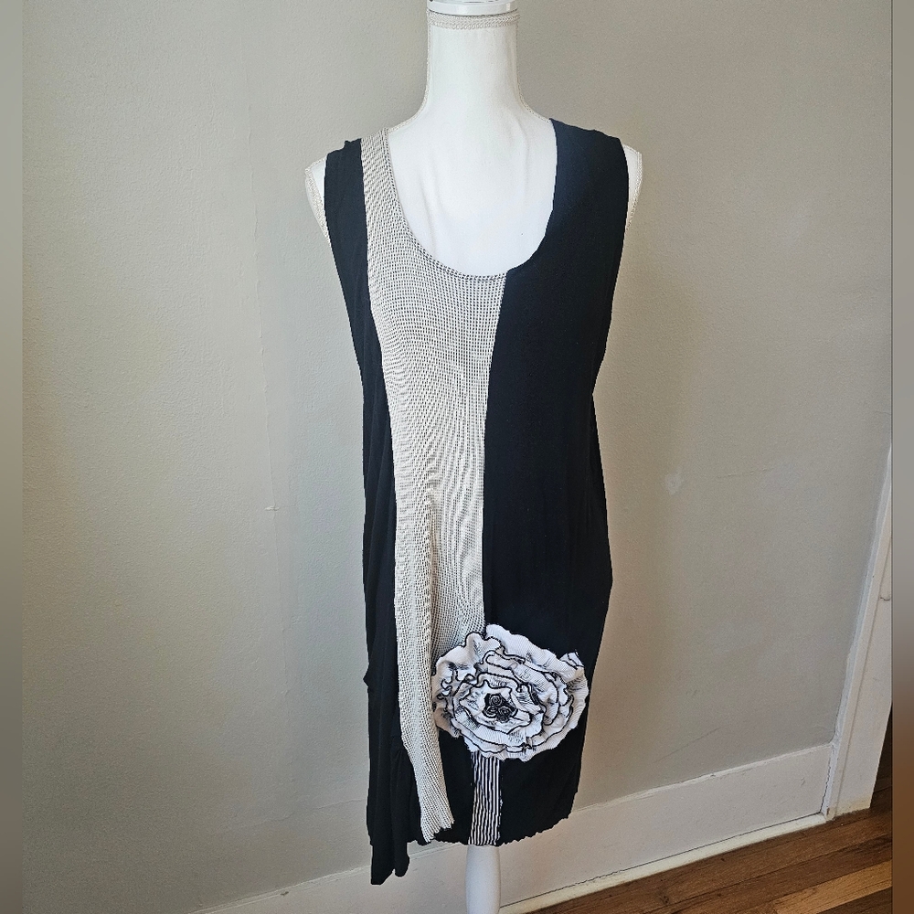 Vintage Lee Andersen Sleeveless Tunic Dress With Flower Pocket